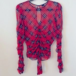 VS Plaid mesh bodysuit